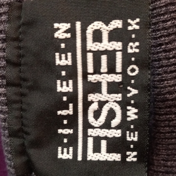 Eileen Fisher 100% Cotton Marled Black & Purple Dolman Sleeve Sweater *MED* - Picture 7 of 8